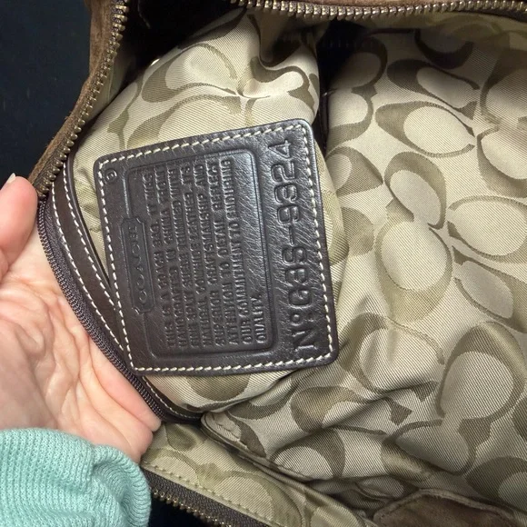 Coach Brown Suede Crossbody Bag with Wristlet - Picture 6 of 7